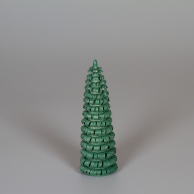 Erzgebirgischer Spanbaum Ringelbaum grün - 9 cm