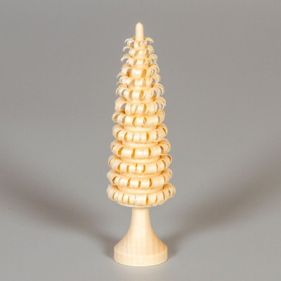 Erzgebirgischer Spanbaum Ringelbaum mit Stamm natur - 8 cm