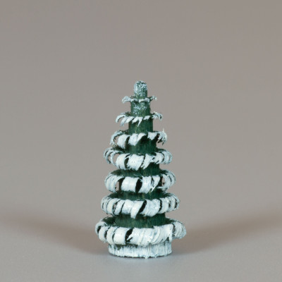 Erzgebirgischer Spanbaum Ringelbaum grün/weiß - 2,5 cm