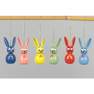 Baumbehang Osterhasen bunt, 6-teilig