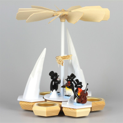 Teelichtpyramide Pinguinband