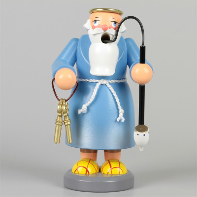Olbernhauer Räuchermann Petrus blau, klein