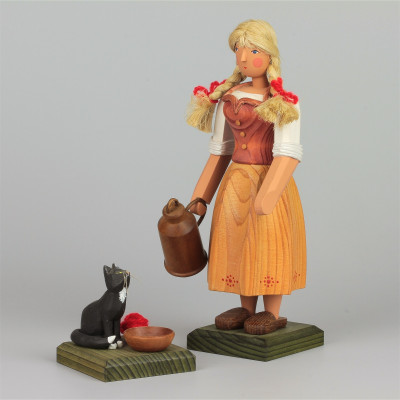 Bäuerin mit Katze, groß
