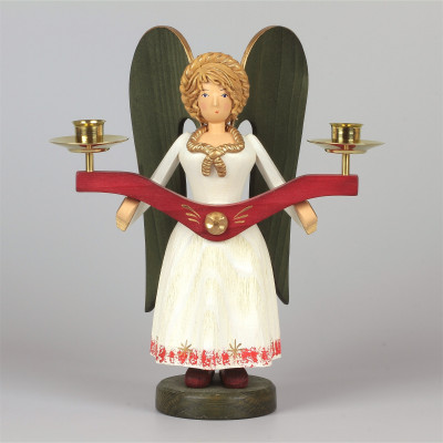 Lichterengel mit Messingkerzenhaltern, 18 cm