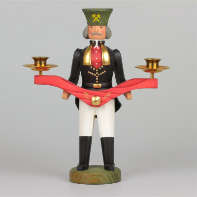 Lichterbergmann mit Messingkerzenhaltern, 18 cm