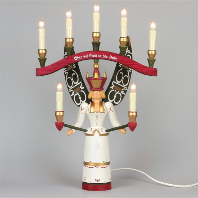 Lichterengel mit Joch, elektrisch beleuchtet, 46 cm