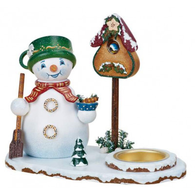 Winterkinder Teelichthalter mit Wichtel Schneemann