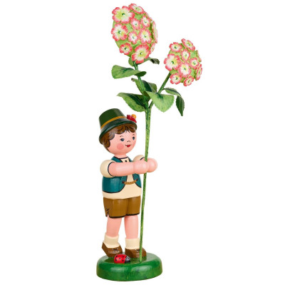 Blumenkind Junge mit Hortensie - 24 cm