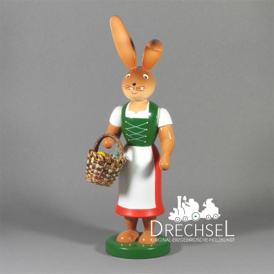Osterhäsin mit langem Rock und Schürze, 25 cm