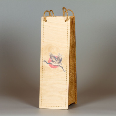 Holztasche Tragetasche für Weinflaschen Motiv Flugvogel 