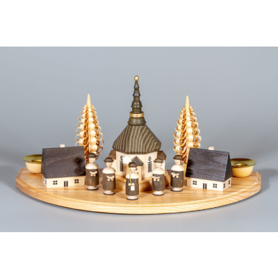 Kerzenhalter Seiffener Dorf mit Kurrende