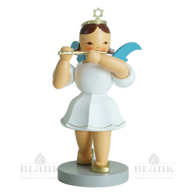 Kurzrockengel mit Piccoloflöte, 20 cm - farbig