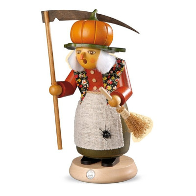 Räuchermann Halloween Hexe mit Kürbis