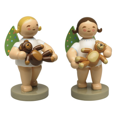 Engel mit farbigen Flügelpunkten und Teddy