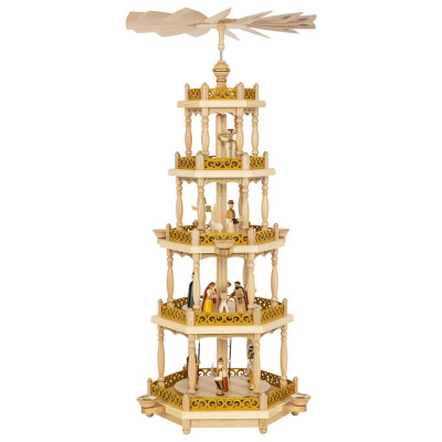 Pyramide Christi Geburt, 4-stöckig, natur