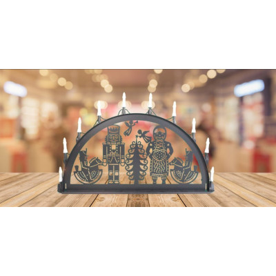 LED Metall Außenschwibbogen Olbernhau 1,00 x 0,50 Meter