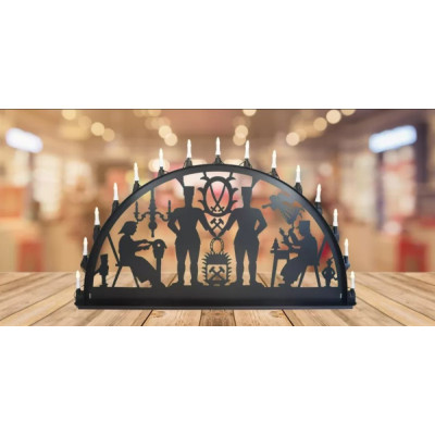 LED Metall Außenschwibbogen Erzgebirge/Schwarzenberger 1,50 x 0,75 Meter