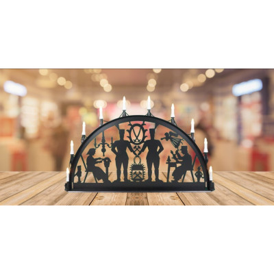 LED Metall Außenschwibbogen Erzgebirge/Schwarzenberger 1,00 x 0,50 Meter