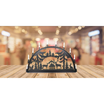 LED Metall Außenschwibbogen Futterkrippe 1,00 x 0,50 Meter