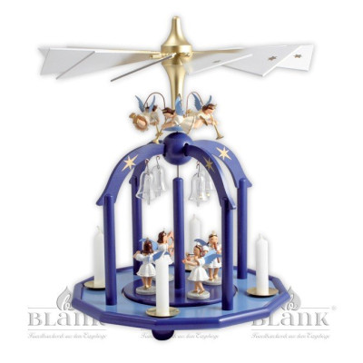 Pyramide mit 7 Engel und Glasglöckchen farbig