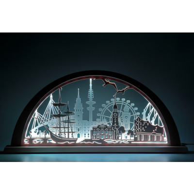 Schwibbogen Stadtlichter Hamburg LED Farbwechsel