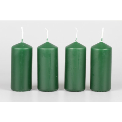 Stumpenkerzen tannengrün 90 x 40 mm - 4 Stück