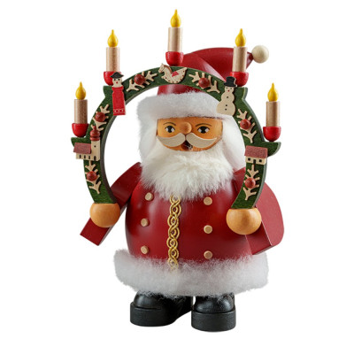 Räuchermännchen Weihnachtsmann mit Kerzenbogen