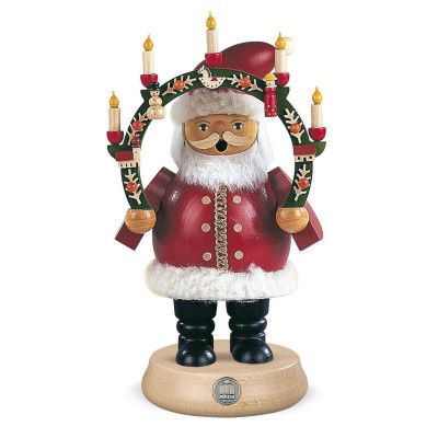 Räuchermann Weihnachtsmann mit Kerzenbogen