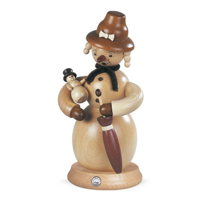 Räuchermann Schneefrau natur