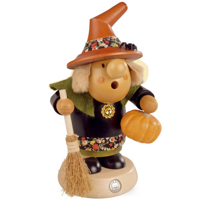 Räuchermännchen Müllerchen Halloween Hexe mit Kürbis