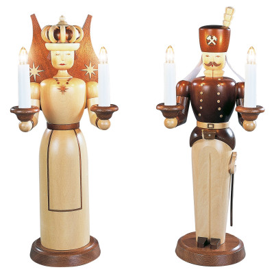 Engel und Bergmann Figuren, groß, natur