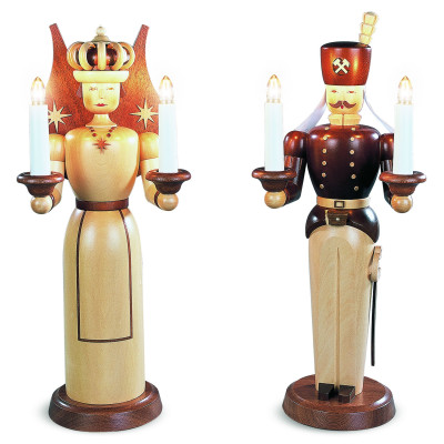 Engel und Bergmann Figuren, groß, natur