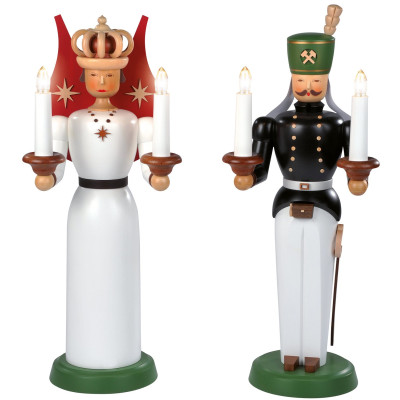 Engel und Bergmann Figuren, groß, farbig
