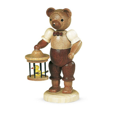 Bär mit Vogelkäfig