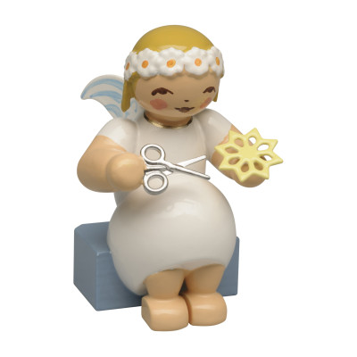 Margeritenengel sitzend mit Papierstern