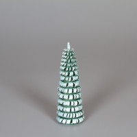 Erzgebirgischer Spanbaum Ringelbaum grün/weiß - 9 cm