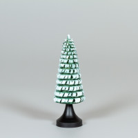 Erzgebirgischer Spanbaum Ringelbaum mit Stamm grün/weiß - 10 cm