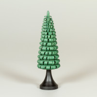 Erzgebirgischer Spanbaum Ringelbaum mit Stamm grün - 12 cm