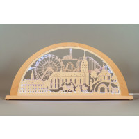 Schwibbogen Stadtlichter Annaberg-Buchholz zur Kät mit St. Annenkirche LED Farbwechsel